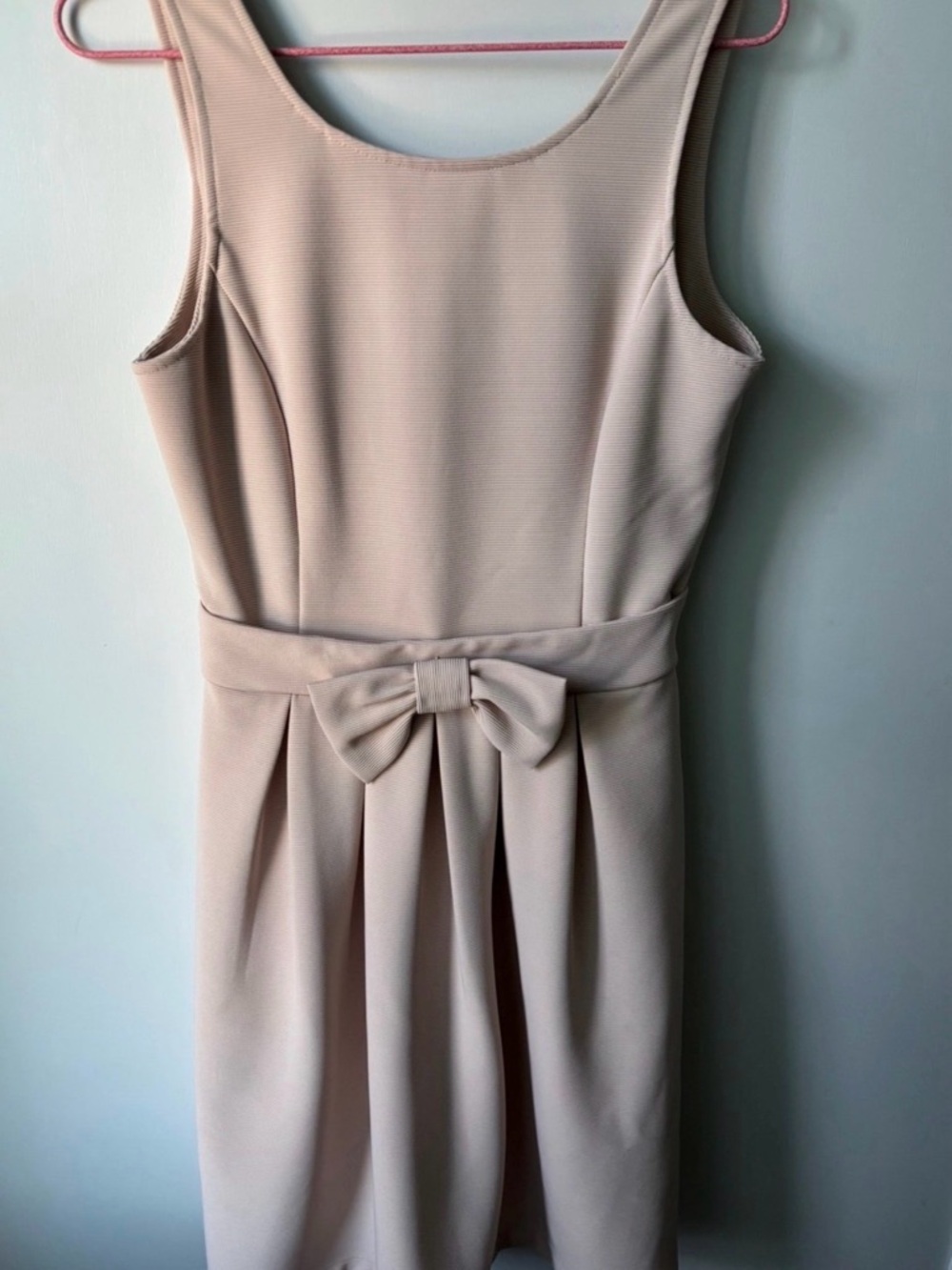 Pim Larkin Anthropologie Light Beige Bow Mini Dress